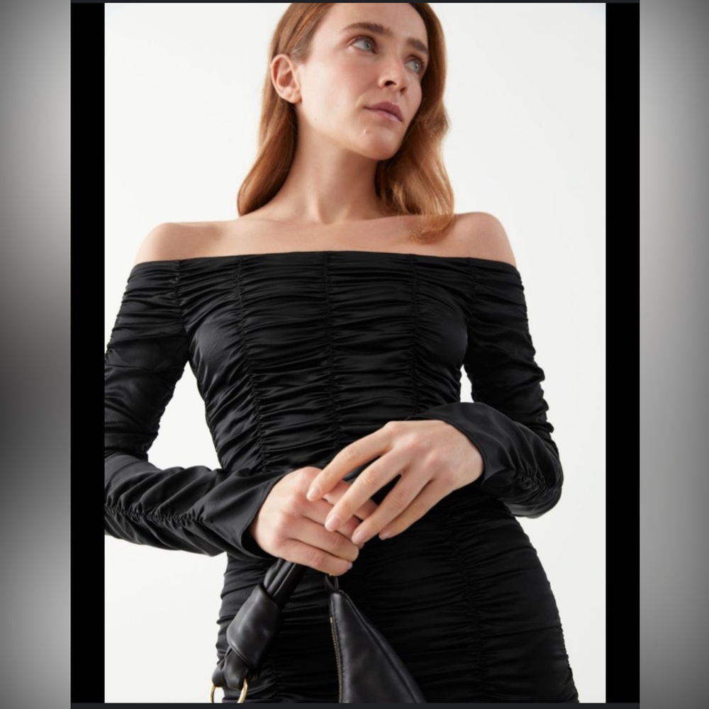 & other stories black ruched dress size Eur 38